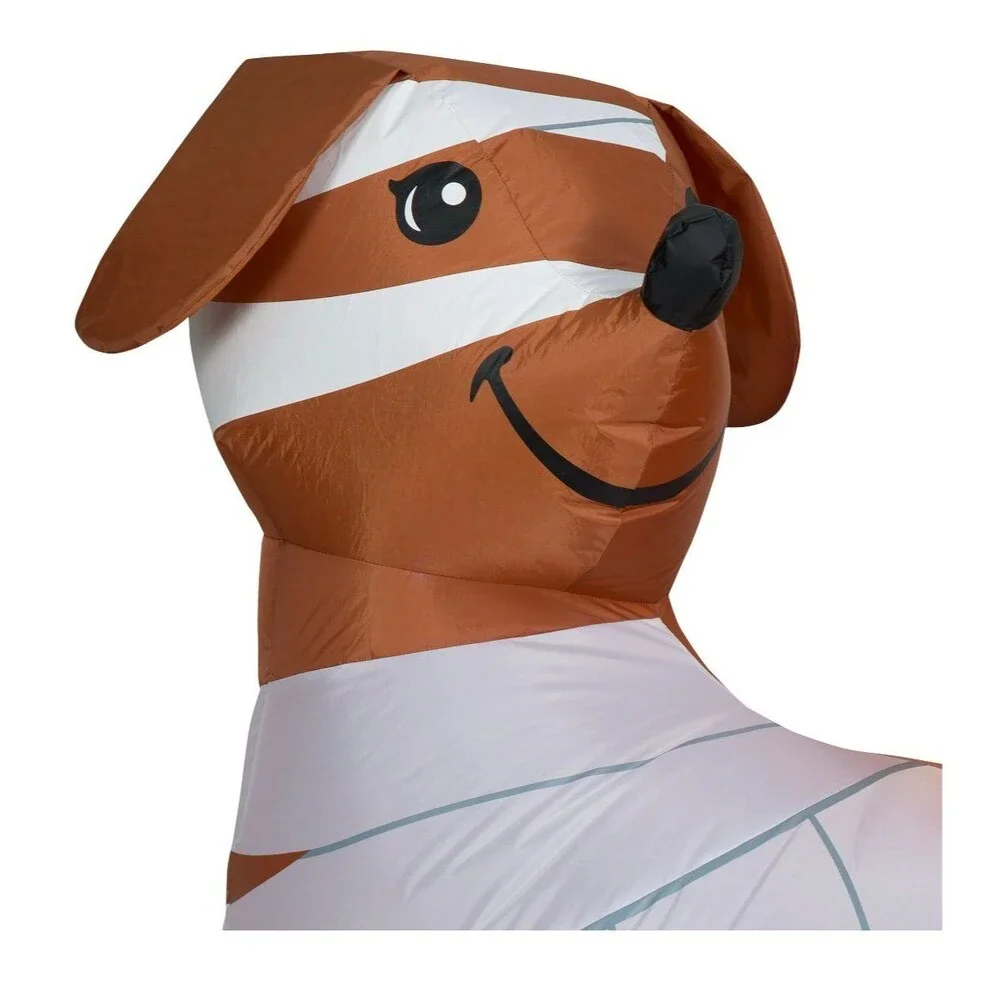 4.5ft Mummy Dachshund Dog with Pumpkin Halloween Inflatable